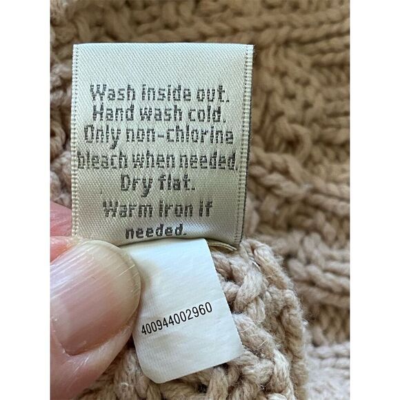 LC Lauren Conrad Beige with Lace Detail Cable Knit Pullover Sweater Size XL - Picture 4 of 10